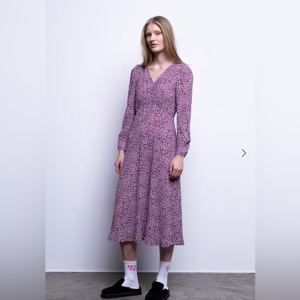 New Ichi floral dress purple